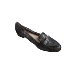 *Louise et Cie 'ANNISTON' Charcoal Gray Silver Metallic Finish Slip-On Flats